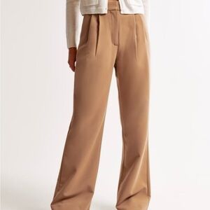 Abercrombie & Fitch Tan Wide-Leg Trousers